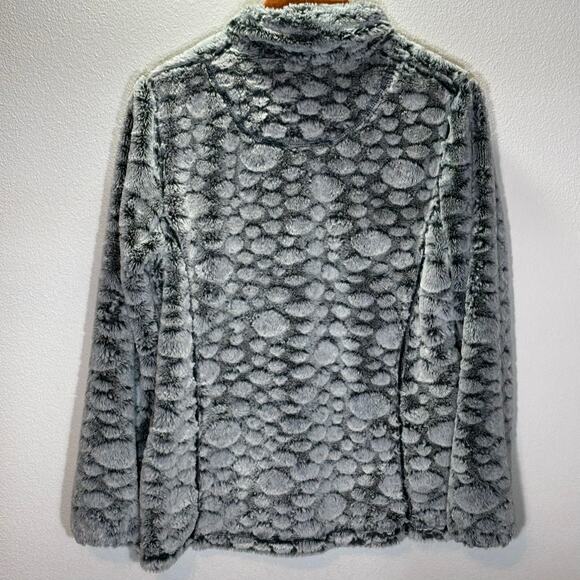 Simply Southern Fuzzy Sherpa Pullover Gray Textured Quarter Zip Women’s Medium - Picture 3 of 6